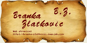 Branka Zlatković vizit kartica